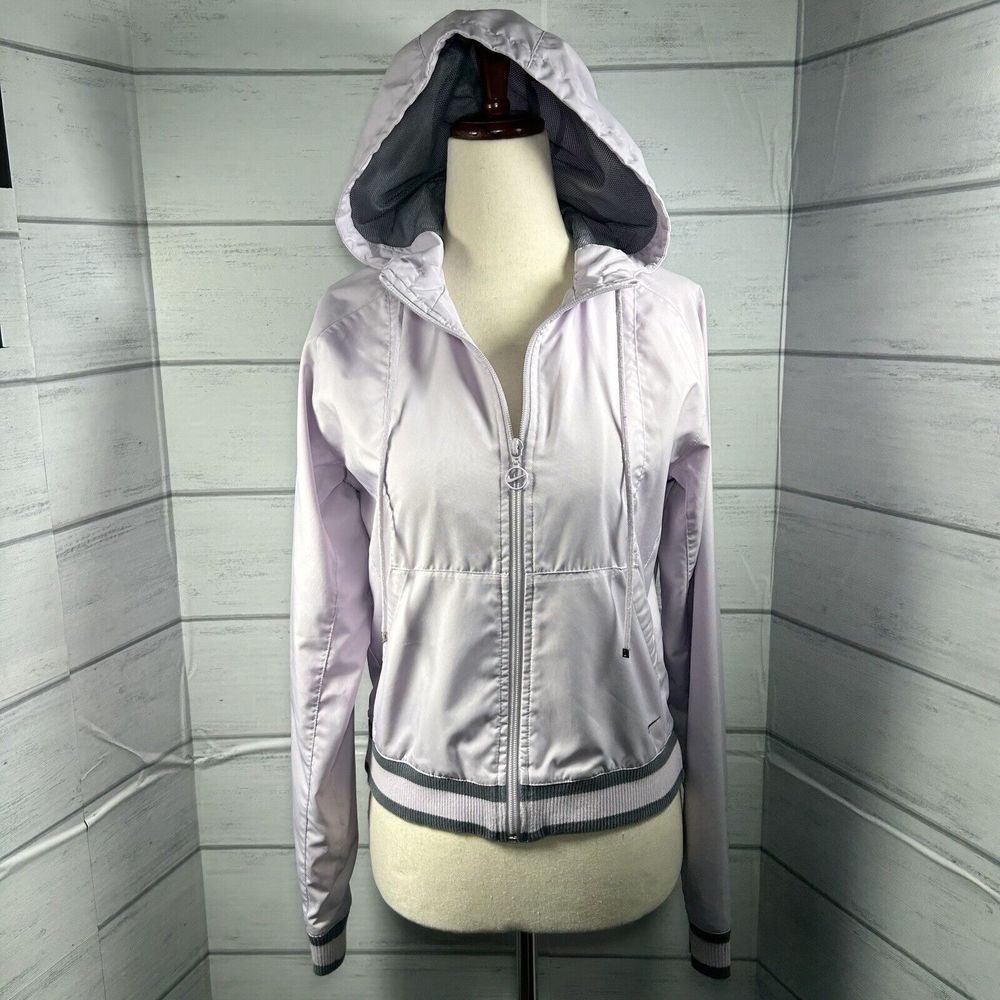 Nike Womens Y2K Vintage Track Jacket Windbreaker Hoodie Pockets Lilac Size Small